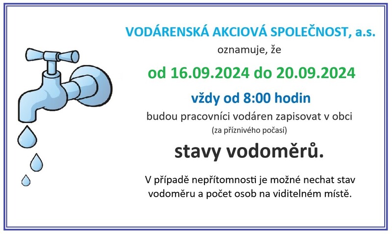 Odečet vodoměrů 2024